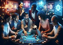 slot game reels and casino table games in nustr game lobby